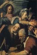 REMBRANDT Harmenszoon van Rijn Christ Driving the Money Changers from the Temple oil painting on canvas